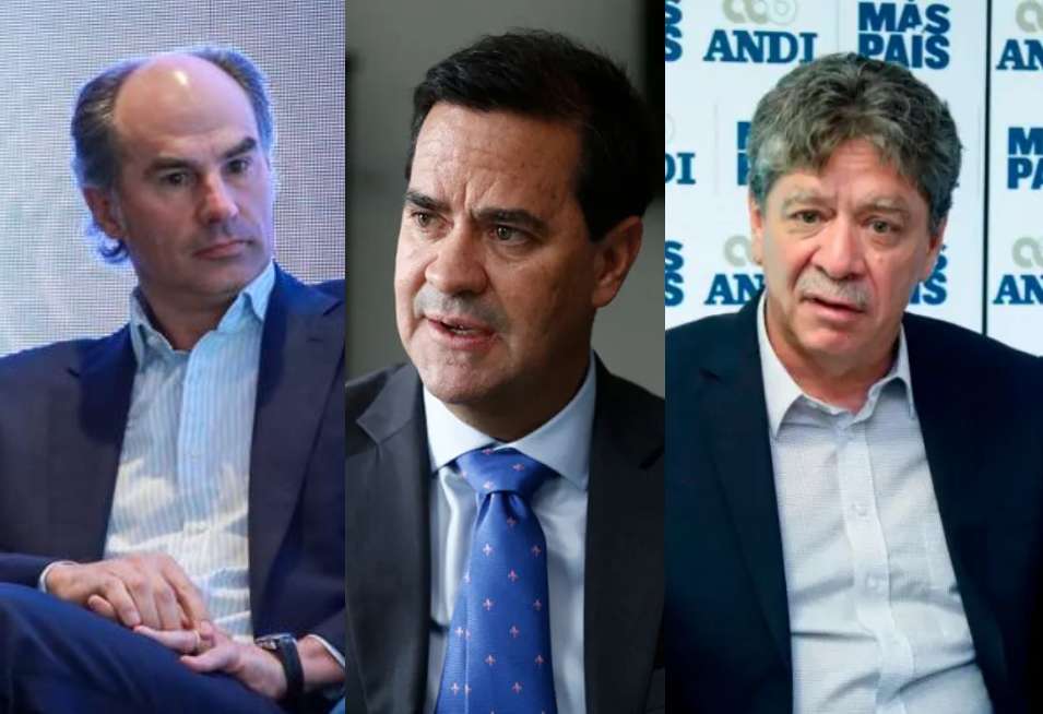 Presidente de la ACM, Juan Camilo Nariño; presidente de la ACP, Frank Pearl y presidente de la ANDI, Bruce Mac Master.