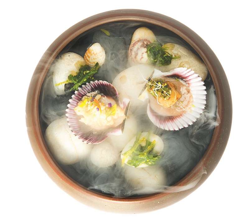 Ceviche de scallops y frutos colombianos, uno de los platos que ofrece El Cielo. / Cortesía