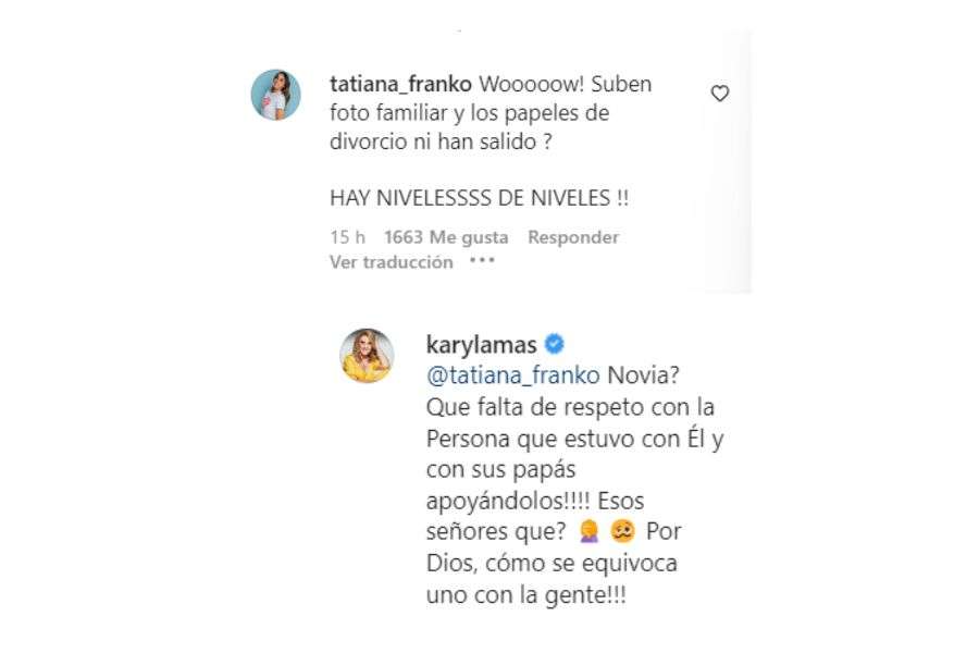 Comentarios Ana Karina Soto y Tatiana Franko en la foto familiar de la nueva novia de Matías Mier.