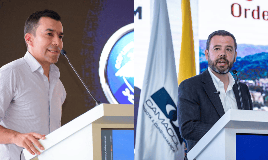 Jorge Rey y Carlos F. Galán en la asamblea ordinaria de afiliados a Camacol.