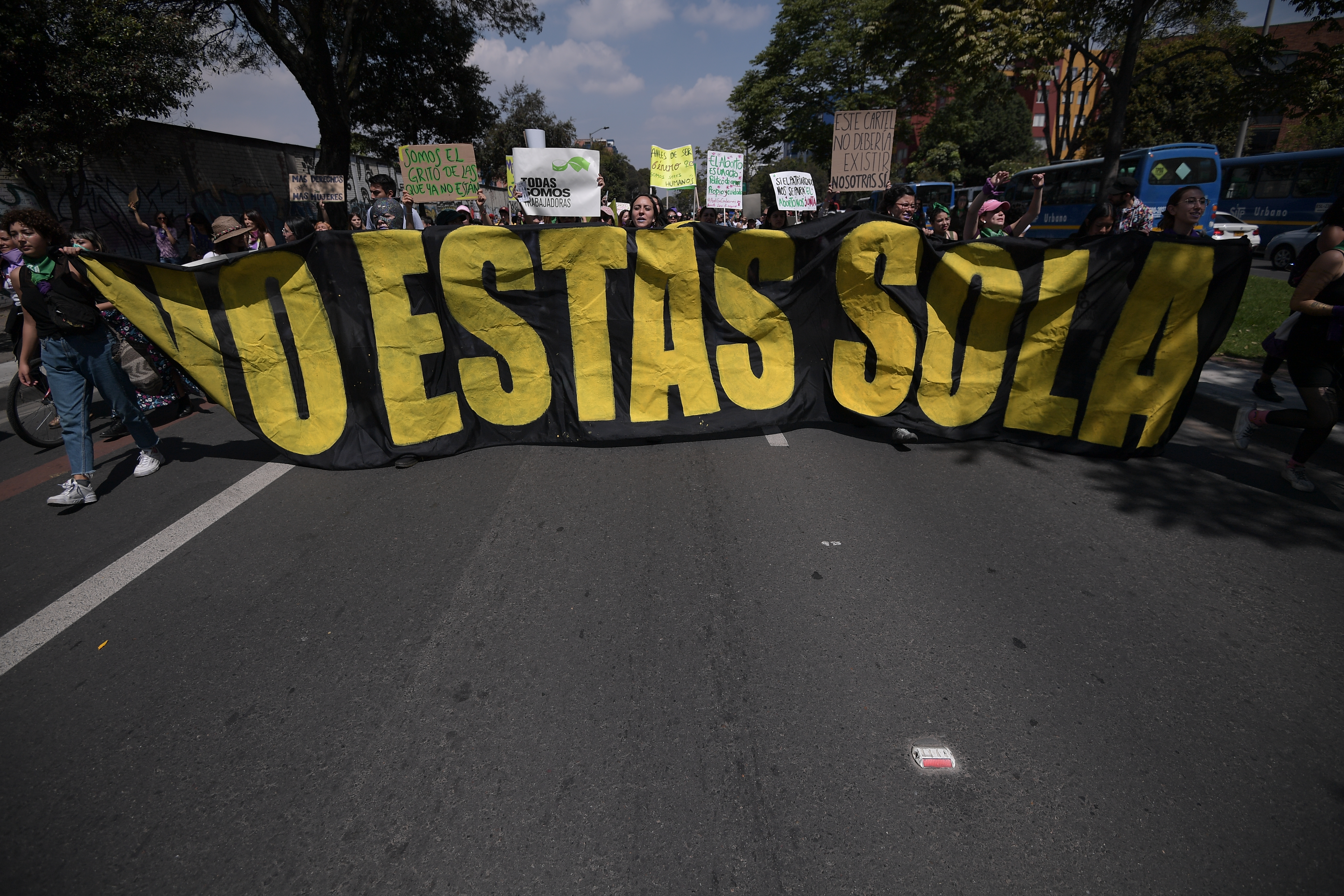 Cientos de mujeres salieron a marchar y protestar en el Día Internacional de la Mujer para reclamar el reconocimiento de sus derechos.