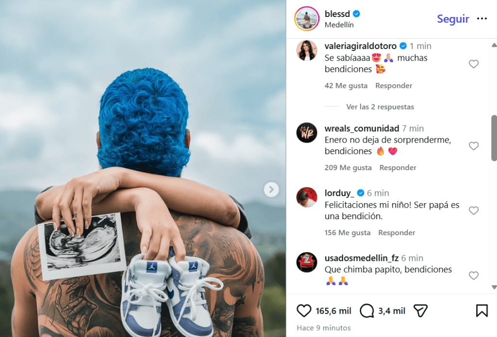 Blessd anunció que será papá con tierna foto y emotivo mensaje ¿Quién es la mamá del bebé?
