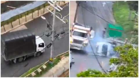 Camión sin frenos generó accidente en loma viral de “sube o no sube” en Sabaneta