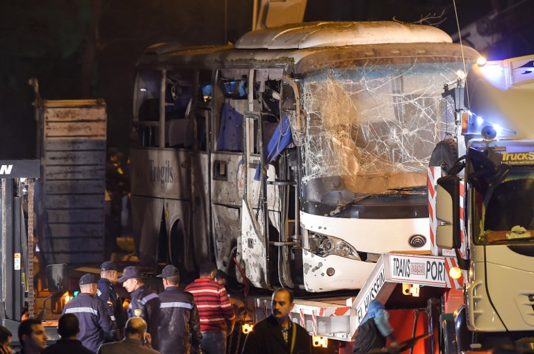 Este fue el último atentado de 2018 contra un bus de turistas en la provincia de Giza, en Egipto. / AFP
