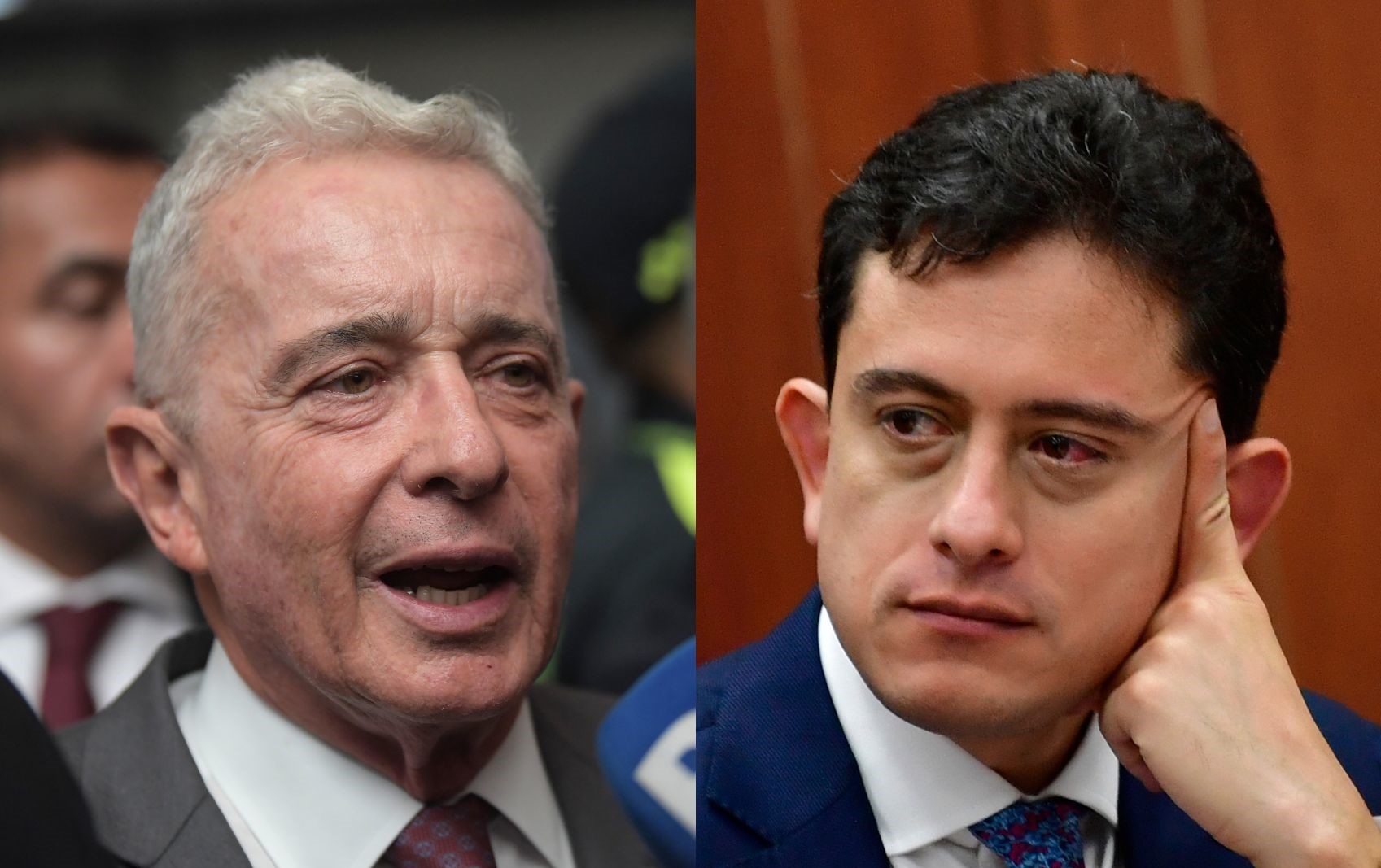 Expresidente Álvaro Uribe y ministro de Comercio, Luis Carlos Reyes.