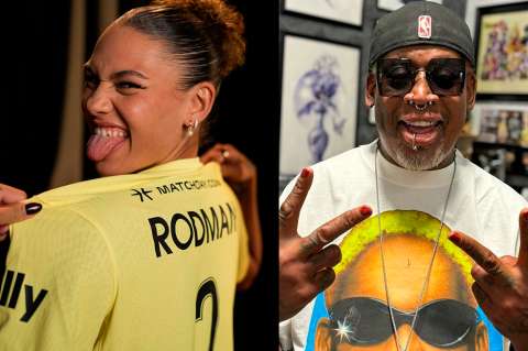 Ella es Trinity, la hija futbolista de Dennis Rodman. Bailó a la Selección Colombia