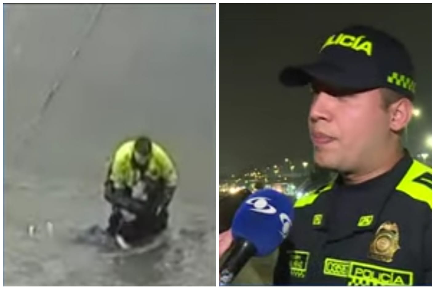 Ángel Henao fue el patrullero que se metió al caño a recatar al ciudadano. En entrevista con Caracol aseguró que eso lo hace la vocación.
