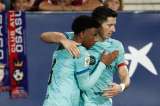 Barcelona sufre, pero gana y le sigue los pasos al Real Madrid