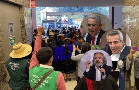 Petro, Uribe y otros políticos que rechazaron ingreso de indígenas a sede de Semana