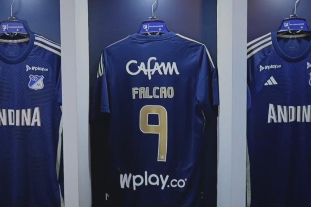 El nueve de Falcao en la camiseta de Millonarios.