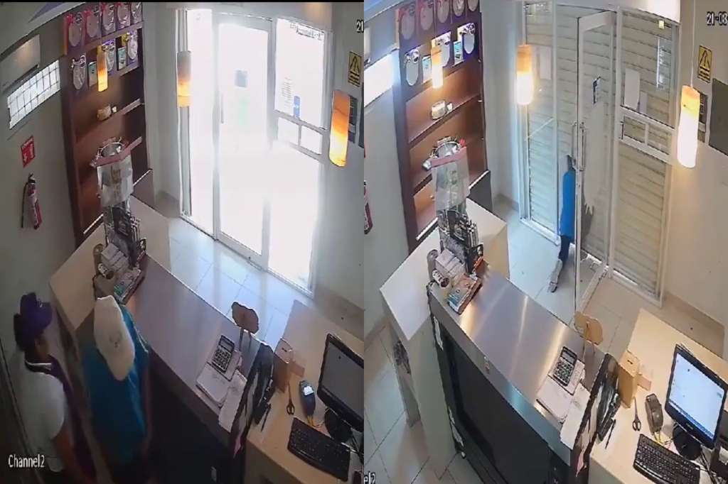 Video grabado desde la cámara de seguridad de la panadería.