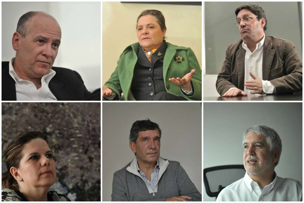 Carlos Vicente de Roux, Clara López, Francisco Santos, María Mercedes Maldonado, Rafael Pardo y Enrique Peñalosa. /Archivo