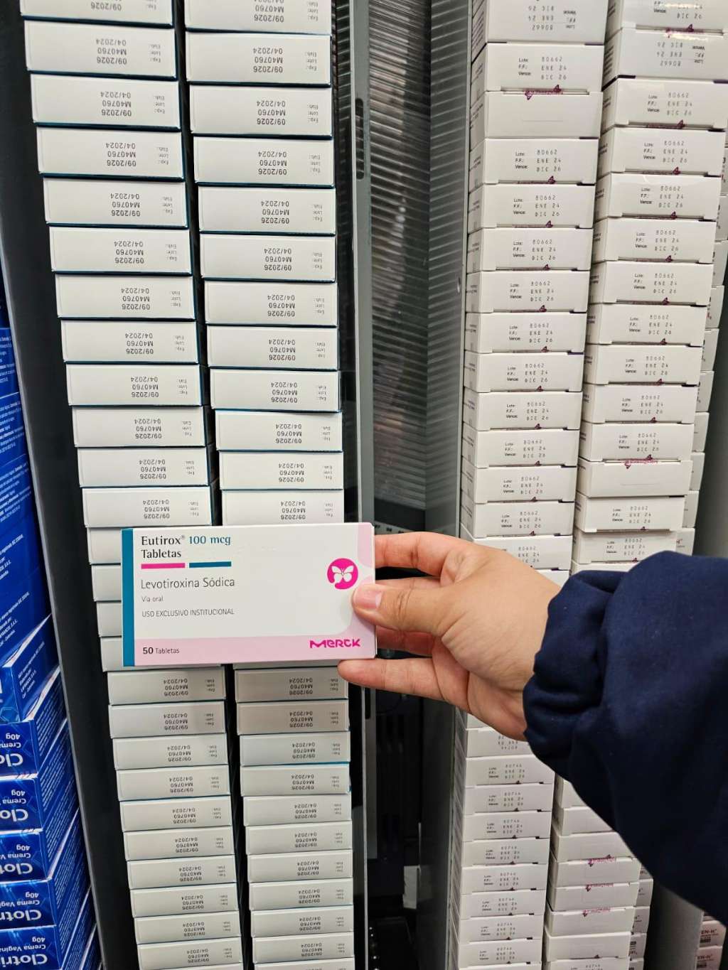 Esta imagen, que se publicó como prueba de acaparamiento de insulina, en realidad muestra un medicamento usado para tratar el hipotiroidismo. /Supersalud