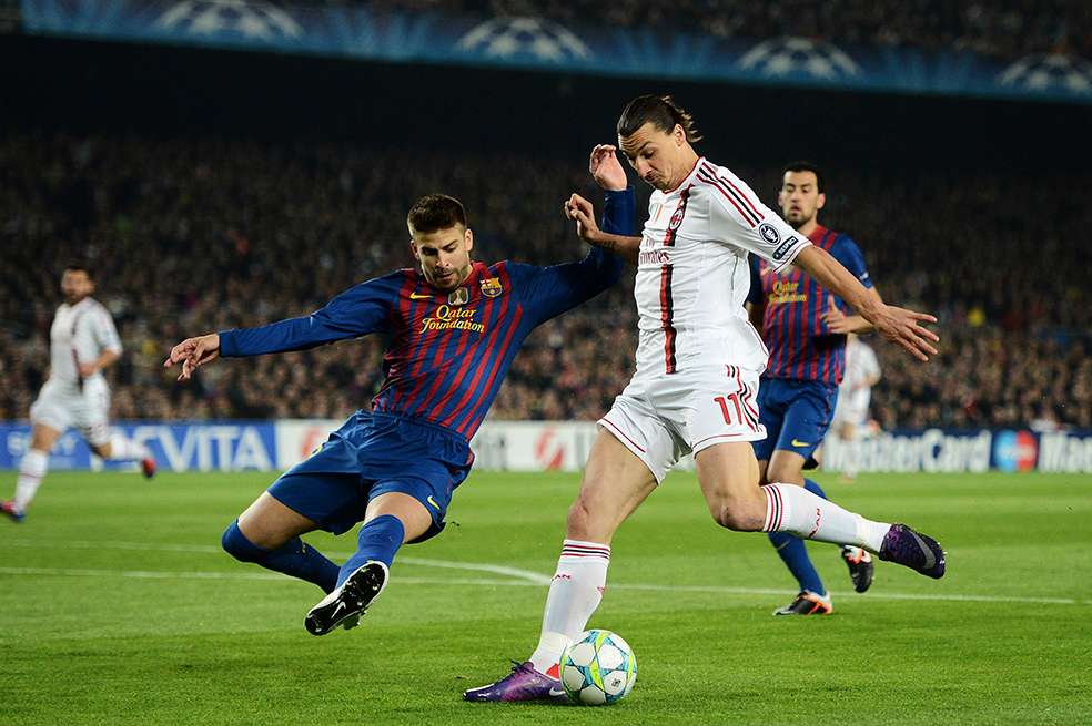 Zlatan Ibrahimović y Gerard Piqué fueron compañeros de equipo en el 2009