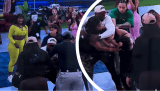 Yina Calderón terminó en el piso tras fuerte agresión de Chanel en ‘La mansión de Luinny’