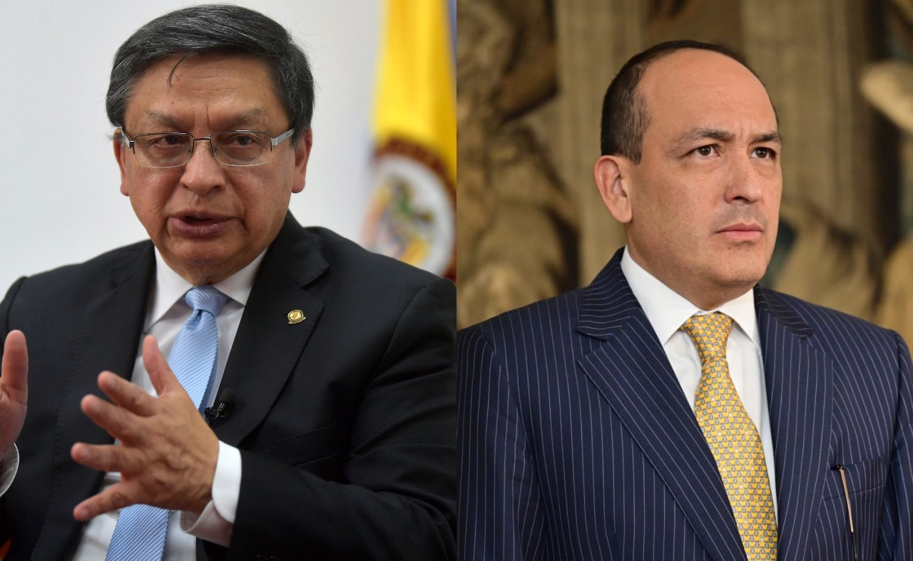 Jorge Enrique Ibáñez y Vladimir Fernández, magistrados de la Corte Constitucional.