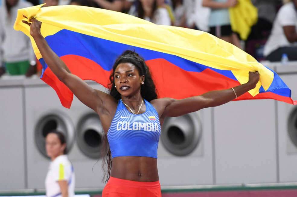 Caterine Ibargüen, la saltadora de triple más laureada de la historia. / AFP
