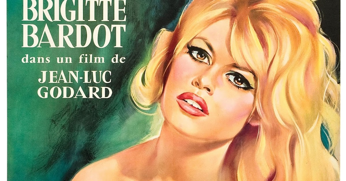 Briggite Bardot en el afiche promocional de una película de Jean-Luc Godard. Años 60.
