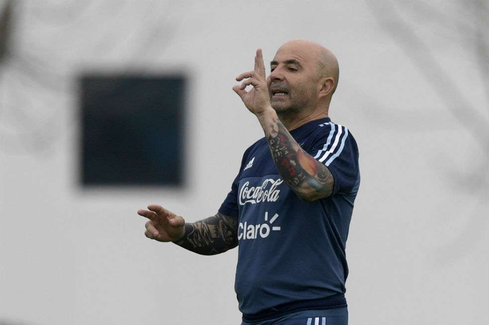 Jorge Sampaoli, entrenador de la selección de Argentina.  / AFP