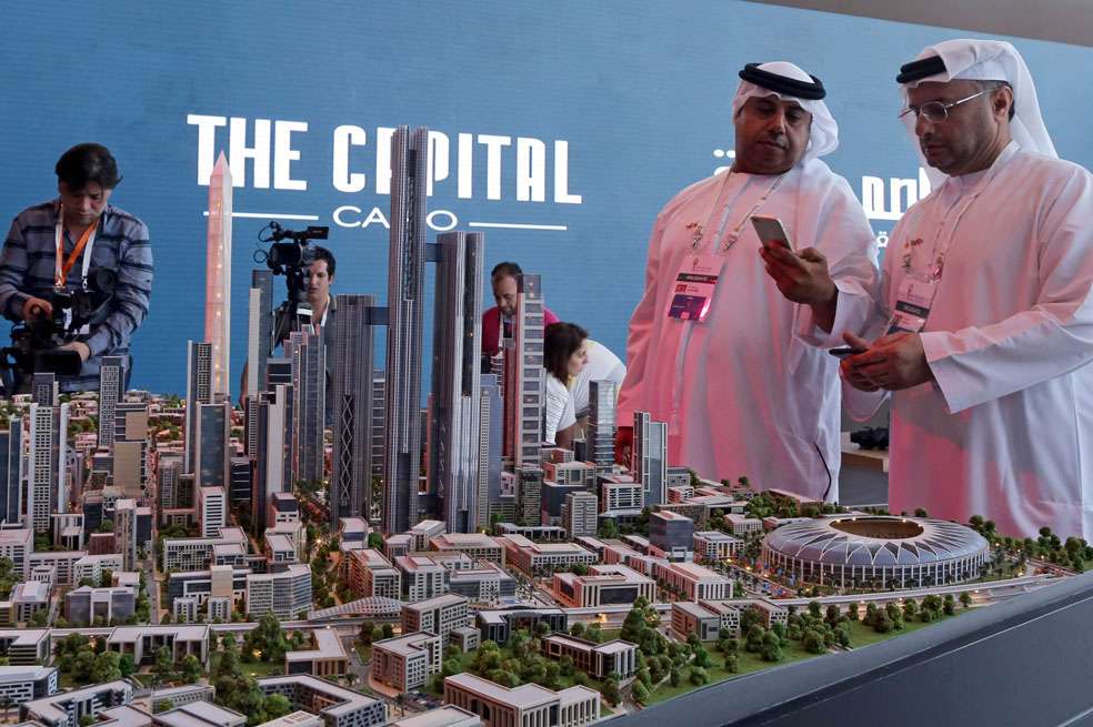 Esta es la maqueta del proyecto de la nueva capital egipcia. Una megaciudad. / AFP