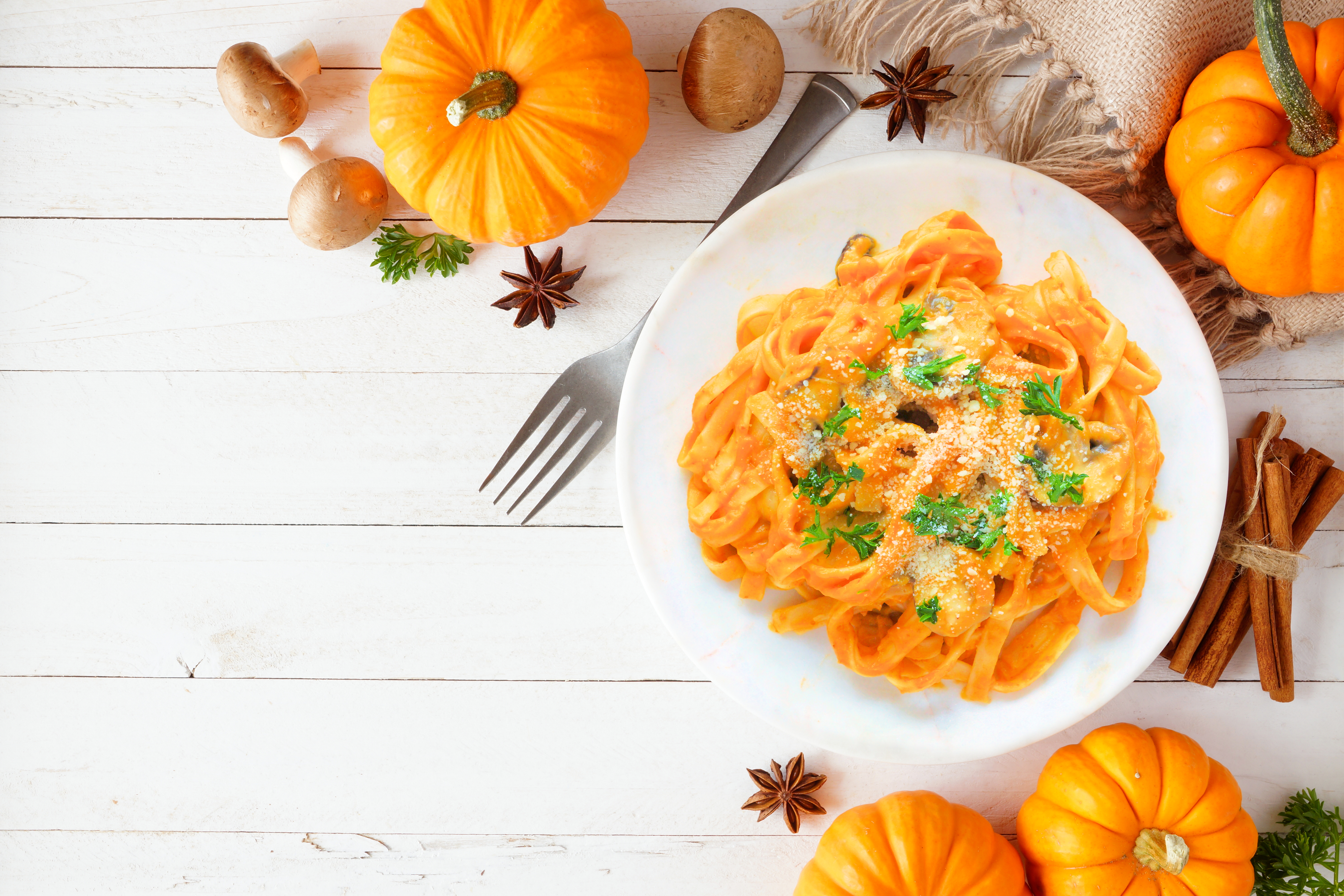 Pasta cremosa de calabaza