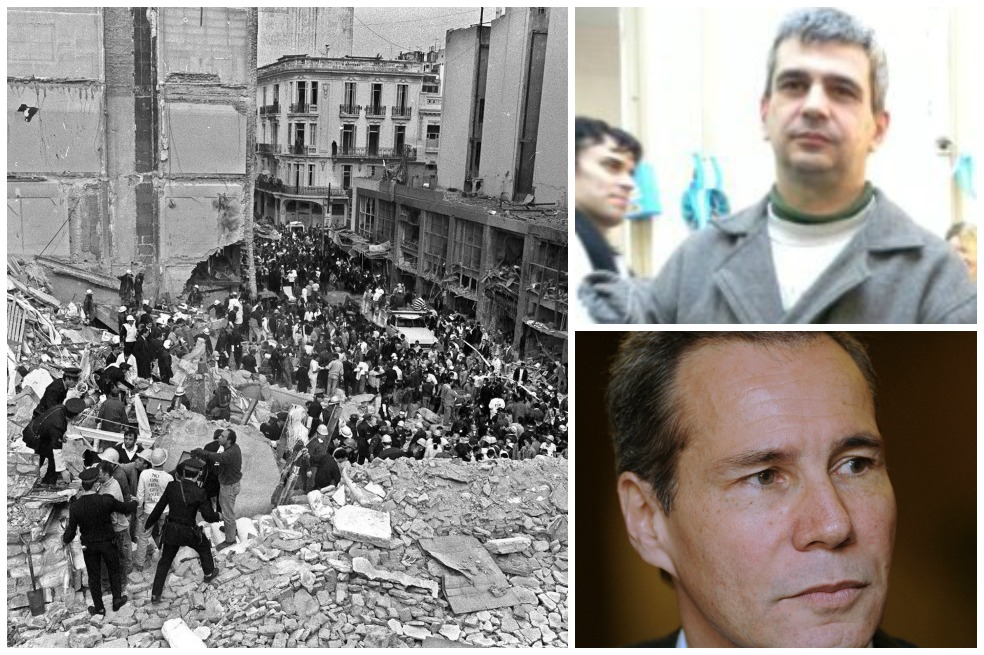 La sede de la AMIA en Buenos Aires, Argentina el 18 de julio 1994. El fiscal Alberto Nisman, que investigaba el caso hace 10 años y Fernando Paolella, periodista. /AFP y Cortesía