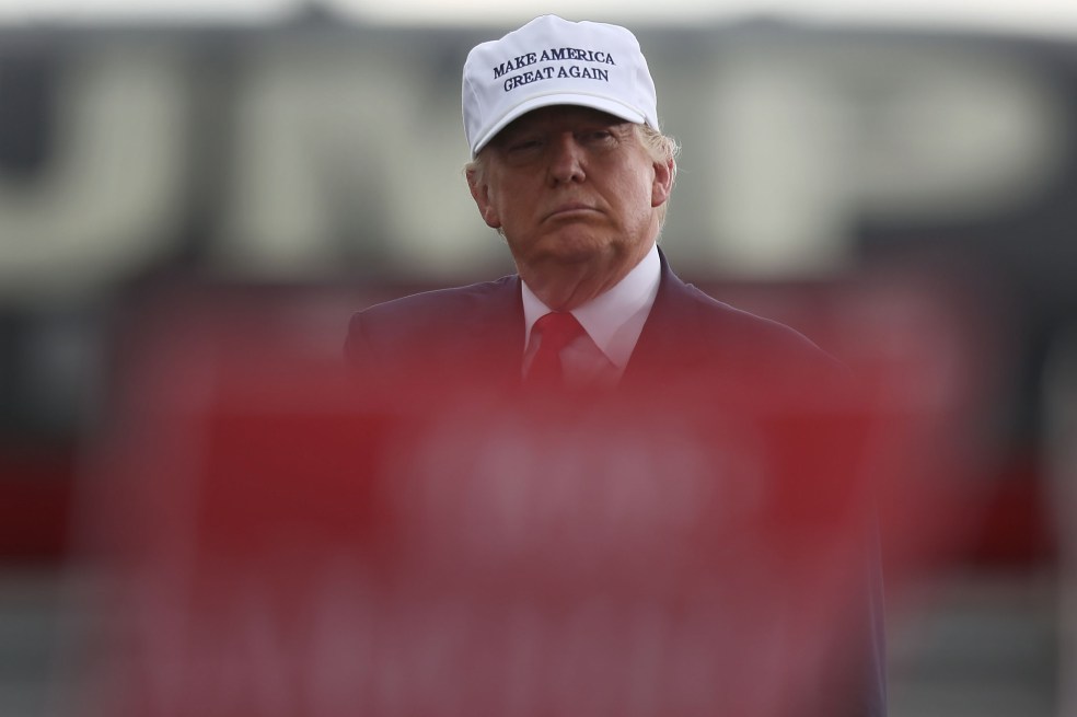 El candidato republicano, Donald Trump, durante un evento público en Lakeland, Florida. / AFP