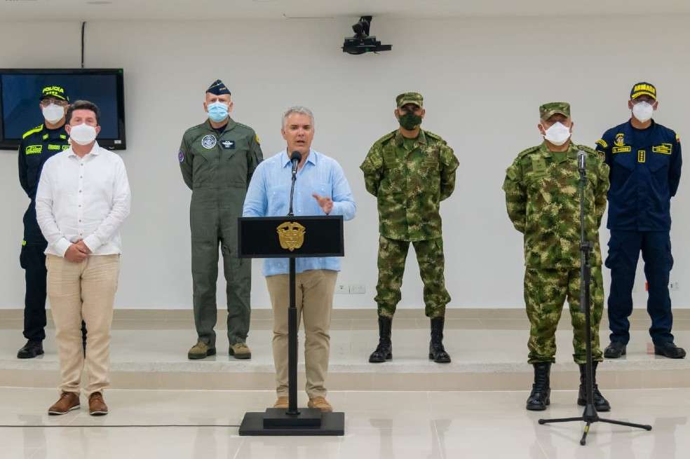 Presidente Iván Duque al término de la reunión de revisión estratégica del sector Defensa