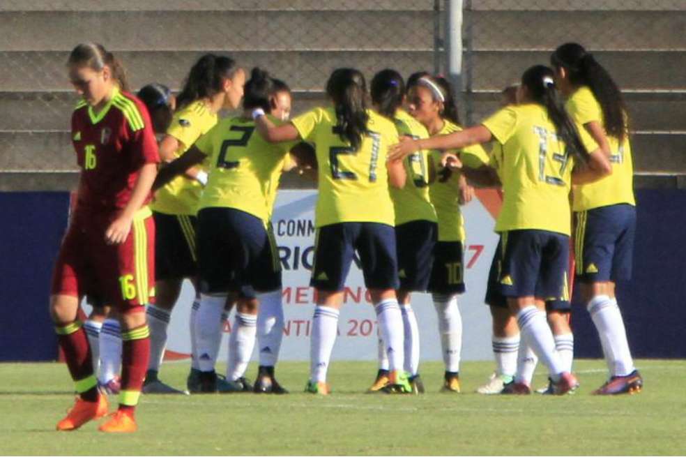 La selección femenina sub 17 de fútbol venció 2-0 a Venezuela, este miércoles. / Cortesía Conmebol