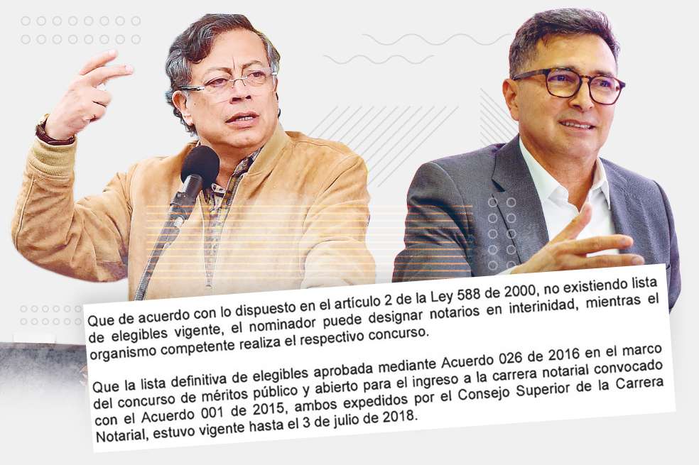 El presidente Gustavo Petro es el nominador de notarios y los nombramientos los confirma el superintendente de Notariado, Ricardo Agudelo Sedano.