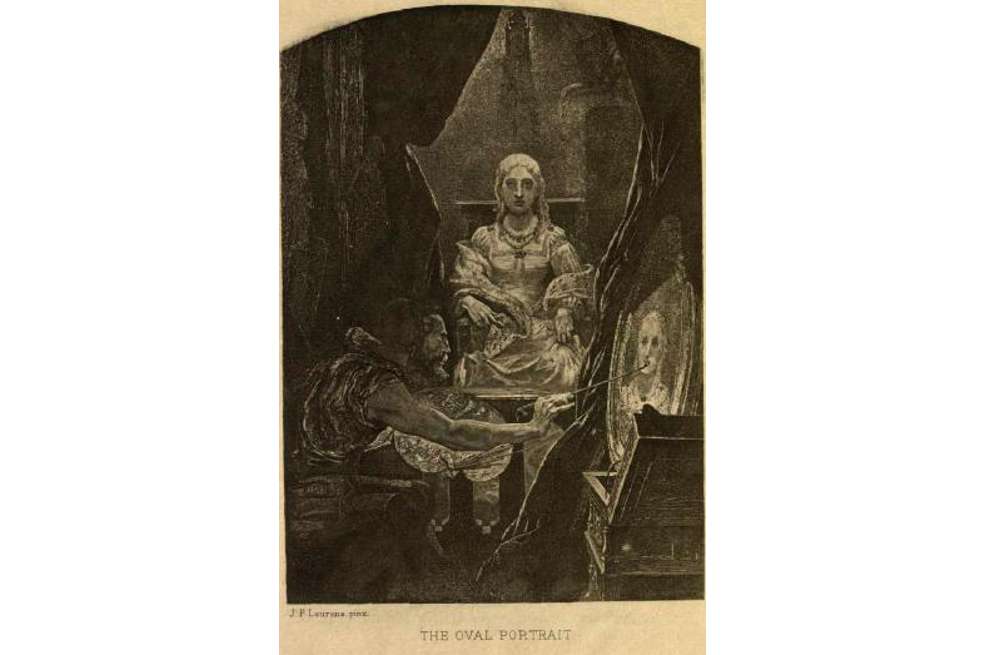Ilustración de "El retrato oval", cuento de Edgar Allan Poe.