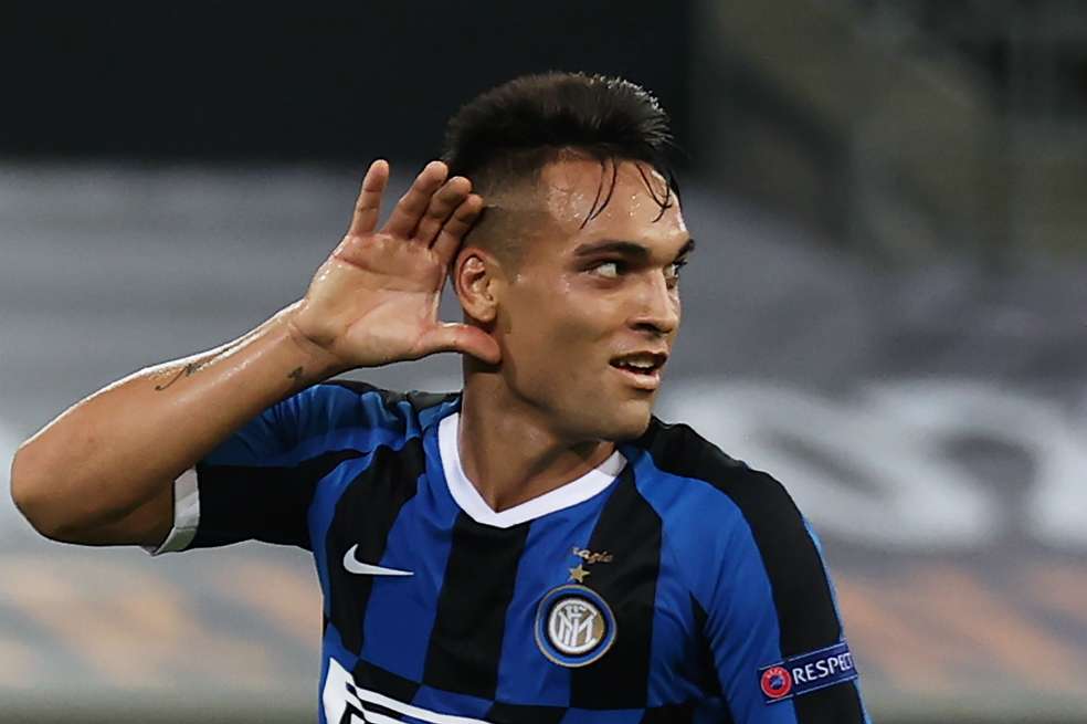 Lautaro Martínez, delantero argentino del Inter de Milán, que enfrenta este viernes a Sevilla por la final de la Uefa Europa League.