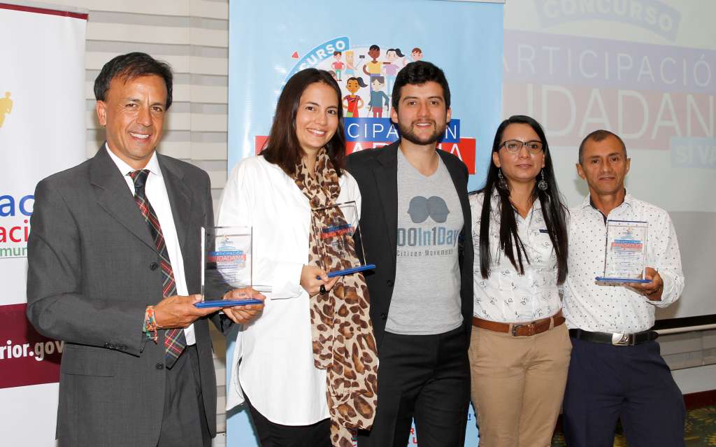 Tres iniciativas civiles de construcción de paz fueron premiadas por el Ministerio del Interior. / Cortesía.