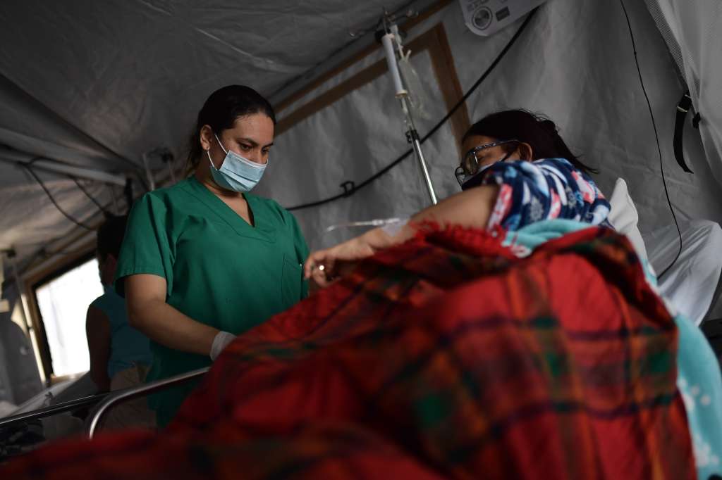 Hospital de campaña en la localidad de Kennedy en Bogotá
