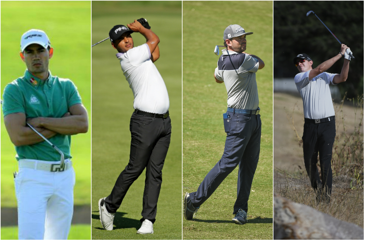 De izquierda a derecha: Camilo Villegas, Juan Sebastián Muñoz, Marcelo Rozo y Nicolás Echavarría.  / AFP y PGA Tour 