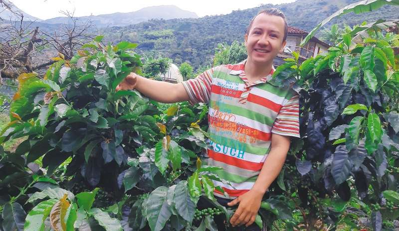 Luis Bayron Arcila, emprendedor de Sonsón, Antioquia, logró vender su café especial, a US$10,50 libra, a la  empresa china Zhuanxian Trading.  / Cortesía