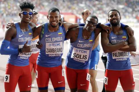 Histórico: Colombia fue cuarta en la posta de 4×400 metros del Mundial de Atletismo Doha 2019