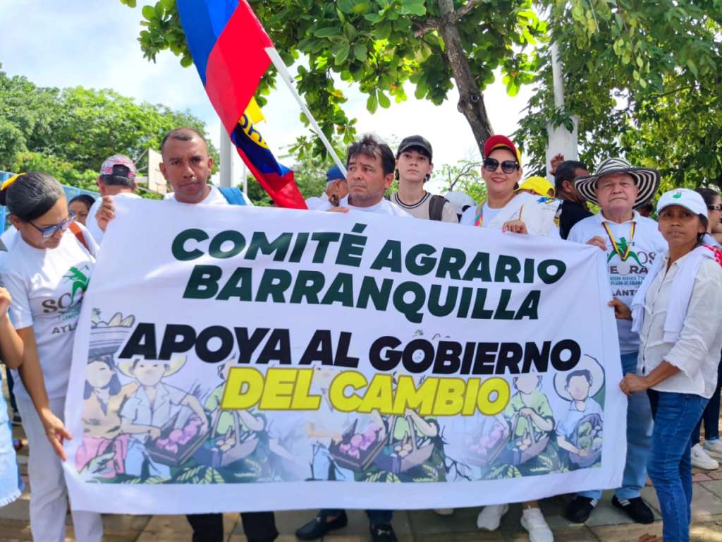 Manifestaciones en Barranquila, Atlántico, en apoyo a la reforma agraria del gobierno de Gustavo Petro.