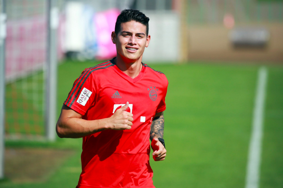 James Rodríguez en su primer entrenamiento en esta temporada 2018-2019 / Bayern Múnich