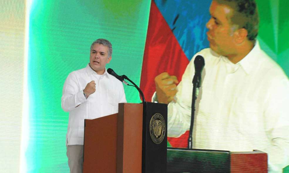 El presidente Duque durante la asamblea de Confecámaras, en Cartagena. / Archivo SIG