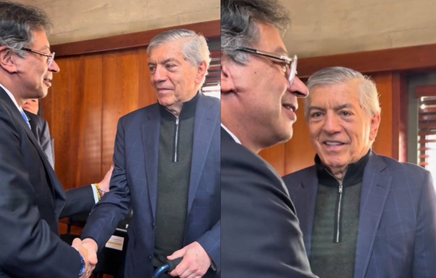 Presidente Gustavo Petro se reencuentra con el expresidente César Gaviria en medio de fuertes choques.