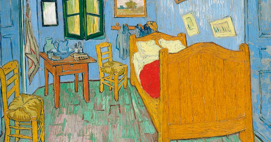 Vincent van Gogh (Dutch, 1853–1890), Van Gogh's Bedroom, 1889, oil on canvas, 73.6 × 92.3 cm (29 × 36.3 in), Art Institute of Chicago, Chicago, Illinois. --- Image by © Corbis