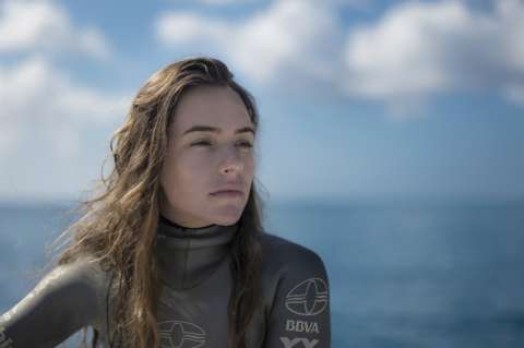 Sofía Gómez va por los 100 metros en monoaleta