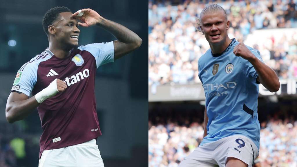 Jhon Jader Durán de Aston Villa vs. Erling Haaland de Manchester City.