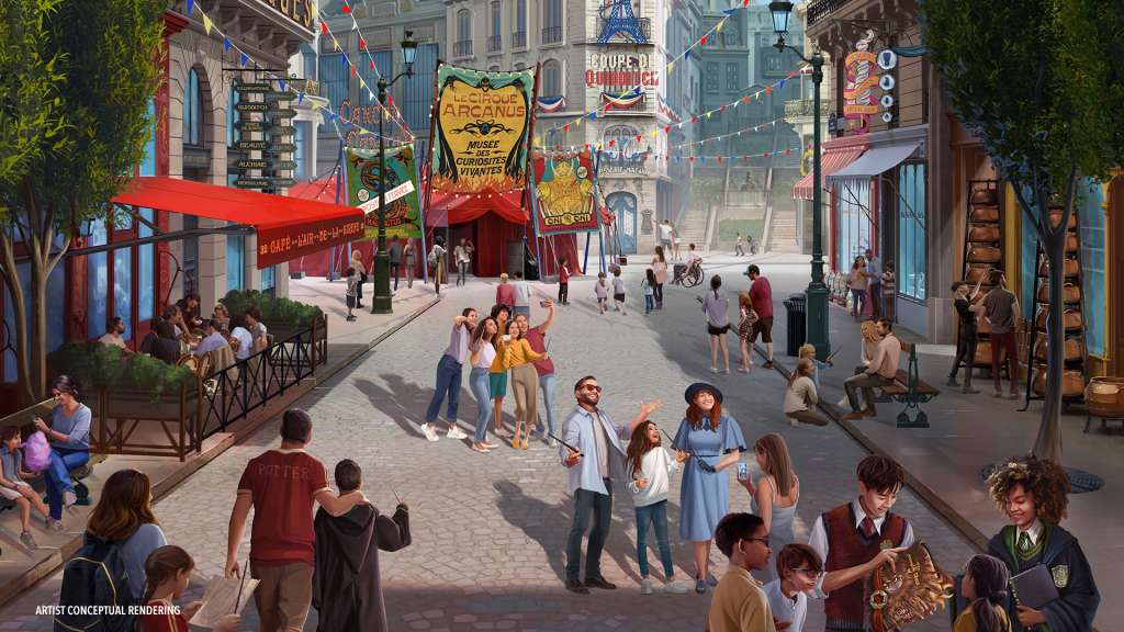 Aquí, tanto los magos como los no magos quedarán encantados con la majestuosa grandeza y el encantador ambiente de la ciudad mientras lanzan hechizos a través de las mágicas calles usando varitas interactivas, encuentran bestias fantásticas en un circo ambulante y, por primera vez en The Wizarding World de Harry Potter: viajan a través de países y en el tiempo hasta el Londres de los años 90 utilizando el Metro-Floo para vivir una emocionante aventura dentro del icónico Ministerio de Magia británico.