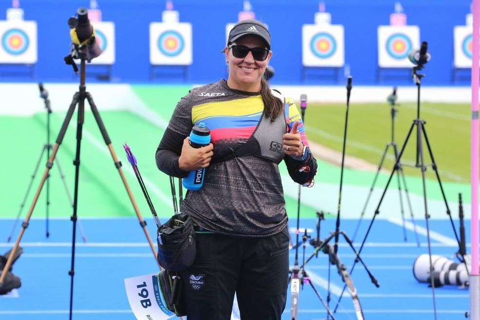 La arquera colombiana Ana María Rendón en los Juegos Olímpicos de París 2024.
