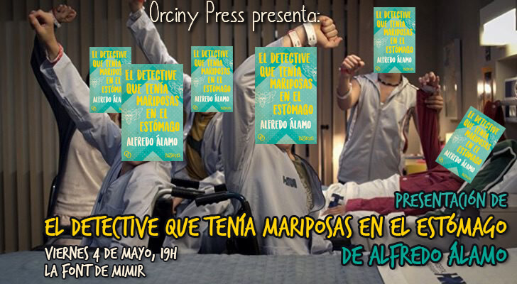 Afiche promocional del lanzamiento del libro "El detective que tenía mariposas en el estómago", de Alfredo Álamo. / Cortesía