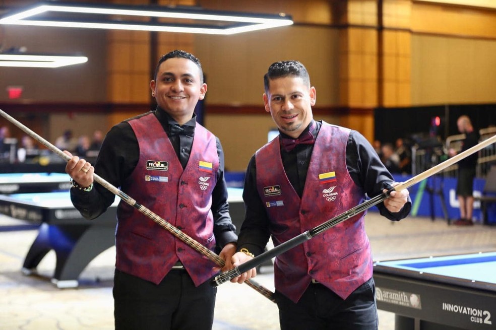 Los colombianos José Juan García (izq.), medalla de plata en los Juegos Mundiales 2022, y Pedro González, semifinalista.