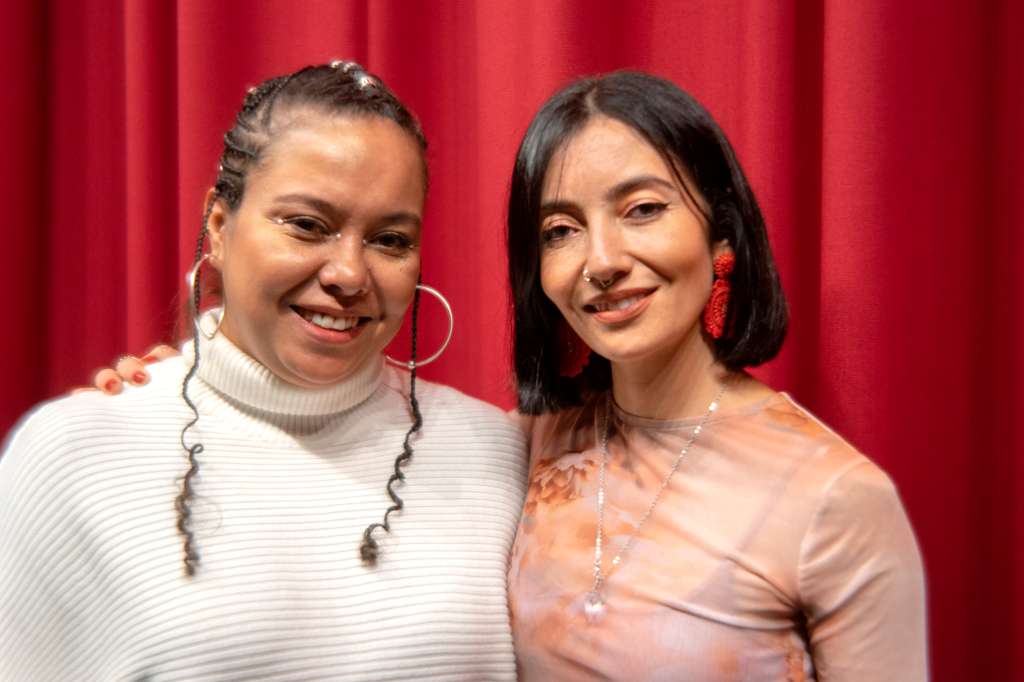 Alba Liliana Agudelo y Yennifer Uribe, de la película "La piel en primavera".