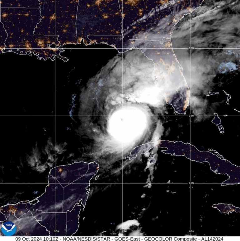 Huracán Milton se acerca a la Florida con vientos máximos de 250 kilómetros por hora